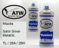 Preview: Mazda, Satin Silver Metallic, TL / 26A / 28H: 400ml Sprühdose + 400ml Klarlack - Set, von ATW Autoteile West.